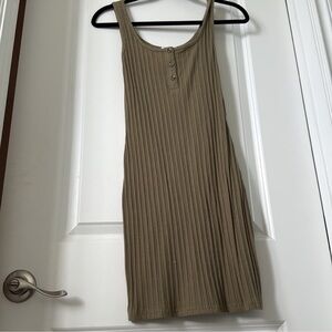 Better Be Ribbed Tank Dress in Taupe